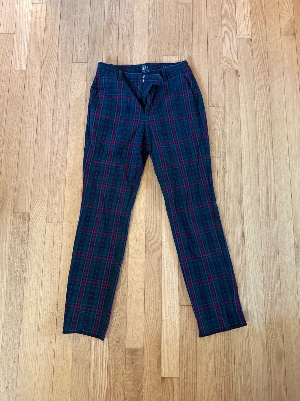 GAP Women’s Navy Plaid Pants Size 2